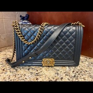 Chanel Calfskin Quilted Large Boy Bag